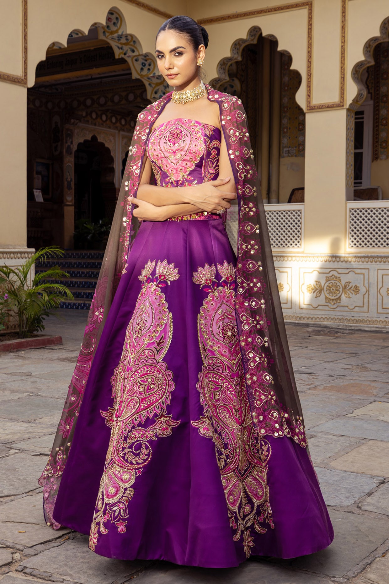 Cream Designer Lehenga Choli