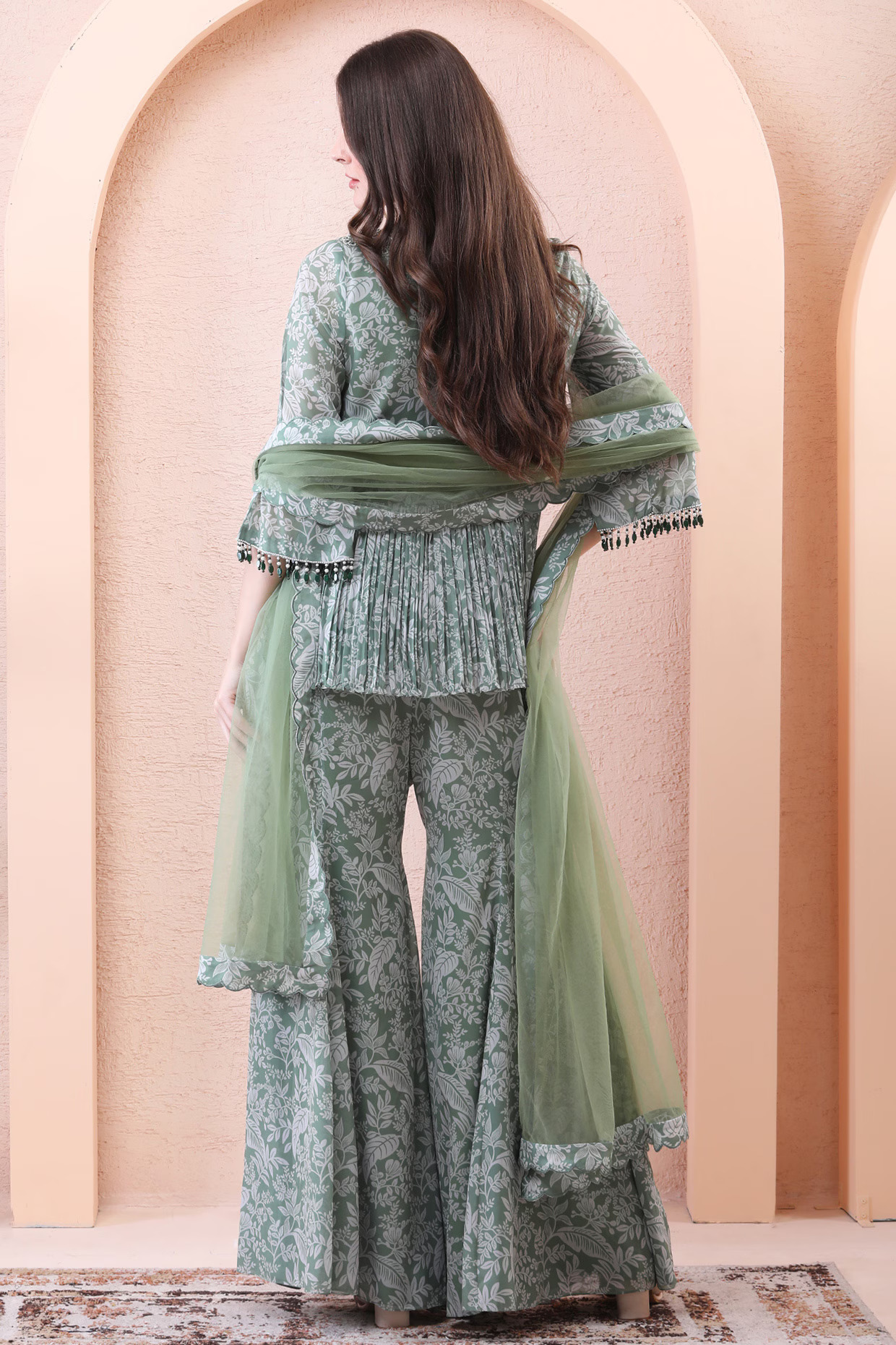 White Sharara Set