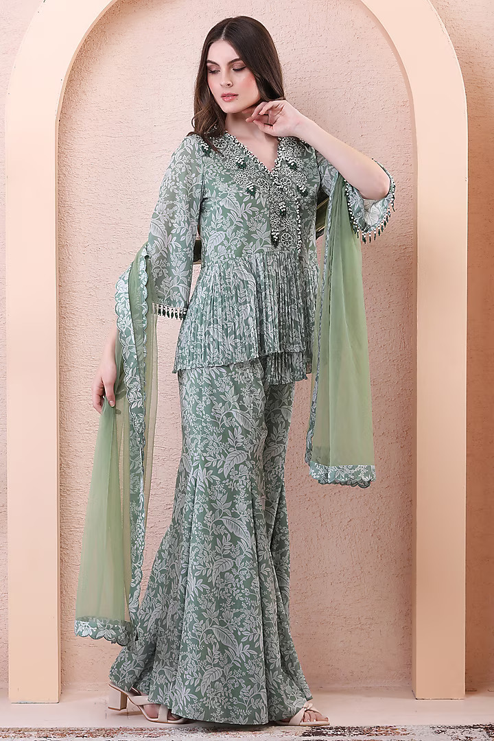 Black Sharara Set