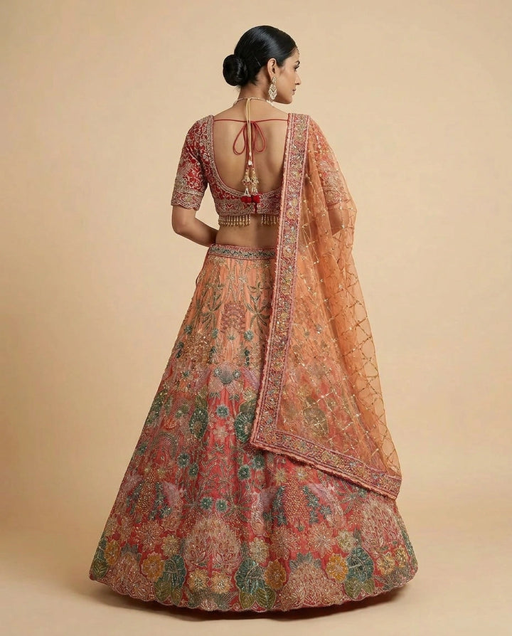 Ivory Bridal Lehenga with Zari Embroidery