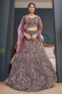 Maroon Bridal Lehenga with Zari Embroidery