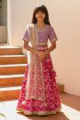 Girls Maroon Lehenga Choli