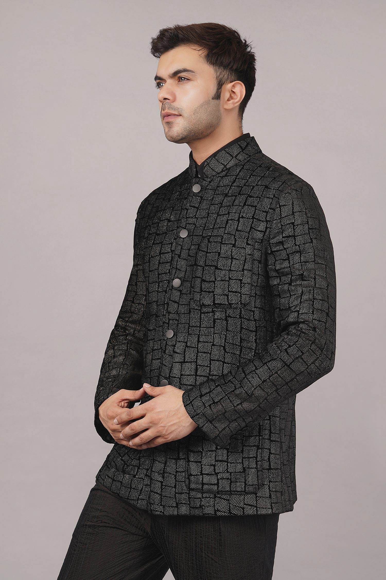 Maroon Zari Work Ethnic Jacket