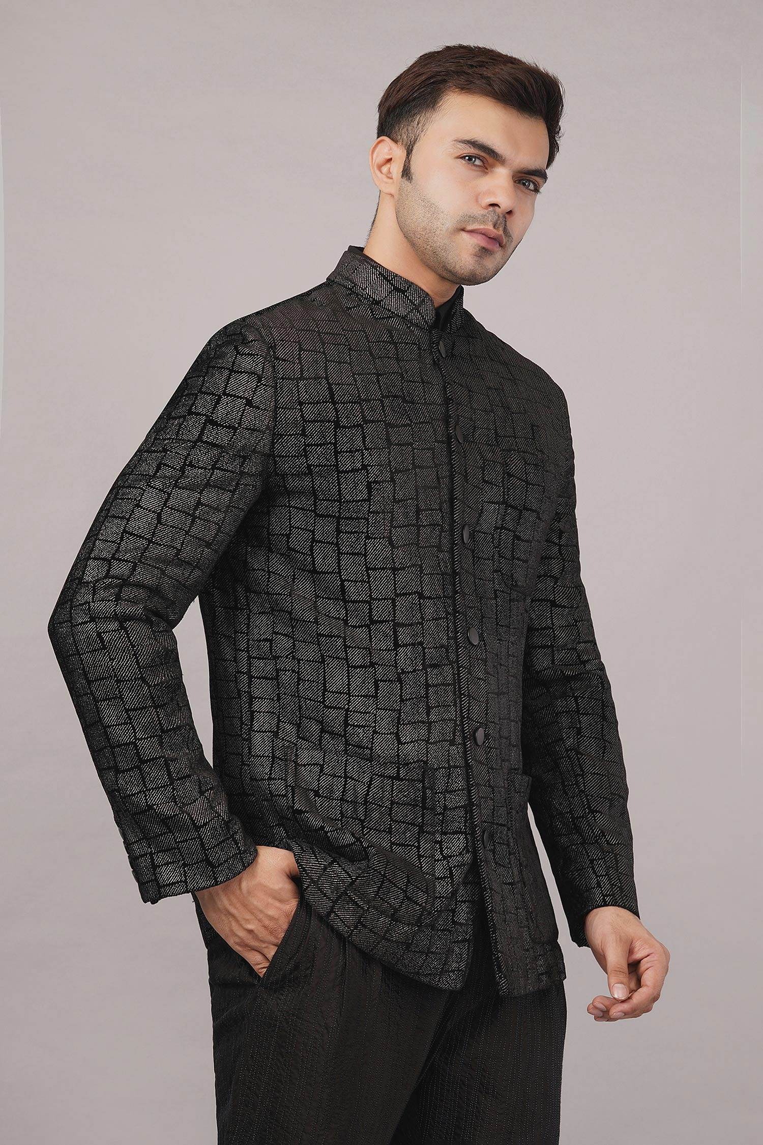 Maroon Zari Work Ethnic Jacket