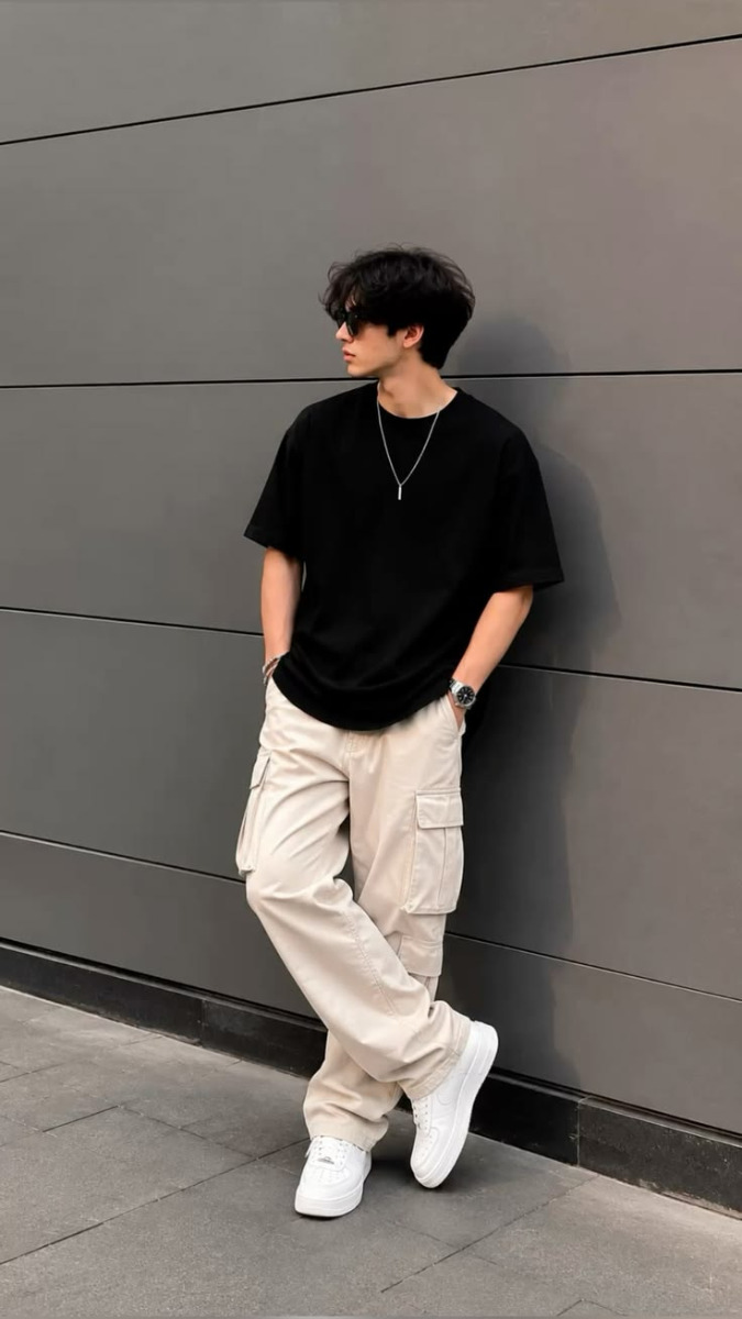 relaxed black casual wear