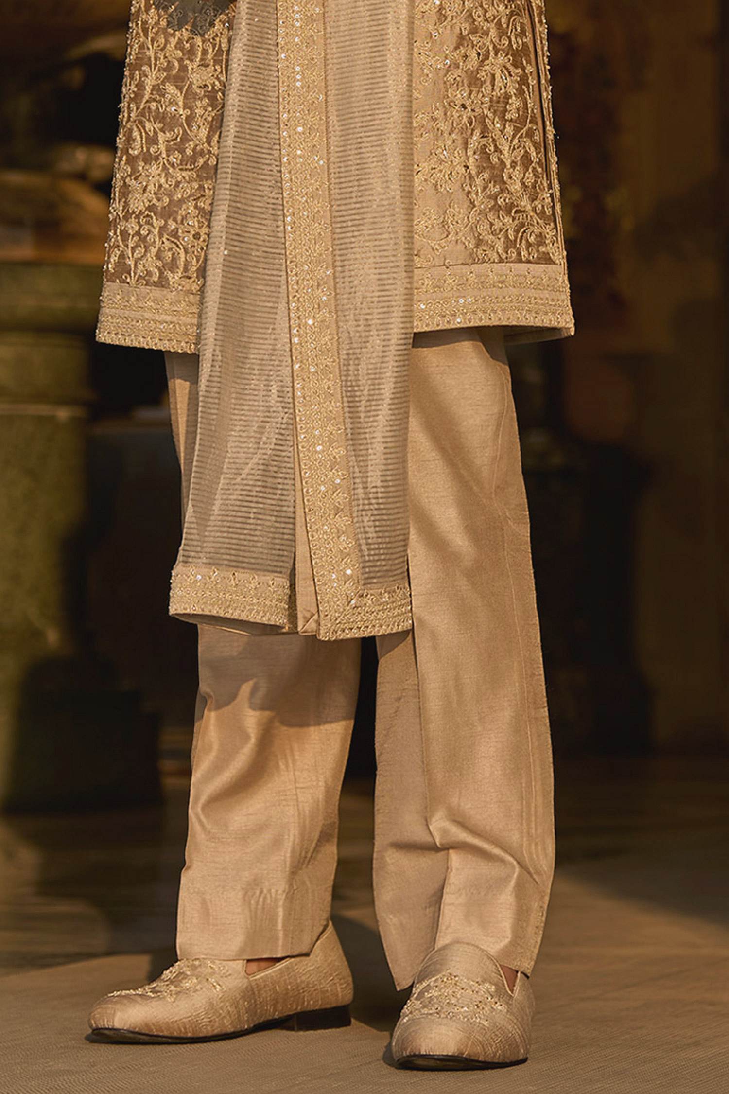 Maroon Velvet Wedding Sherwani