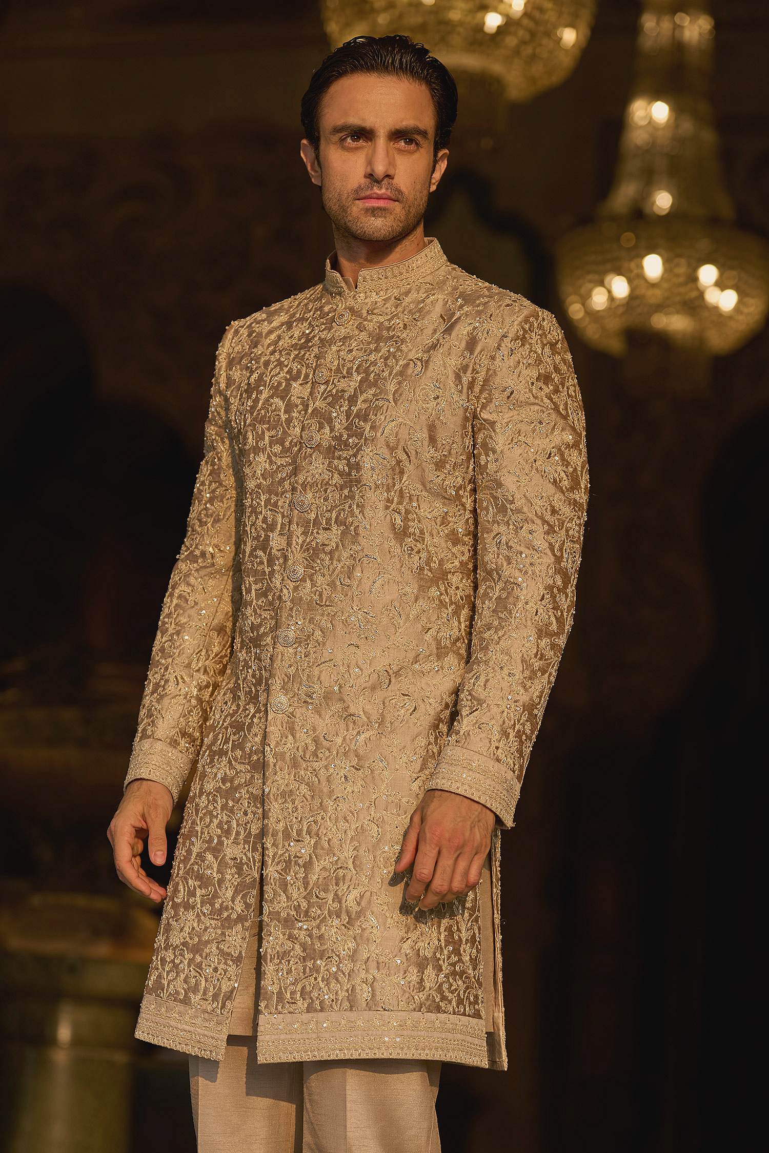 Maroon Velvet Wedding Sherwani